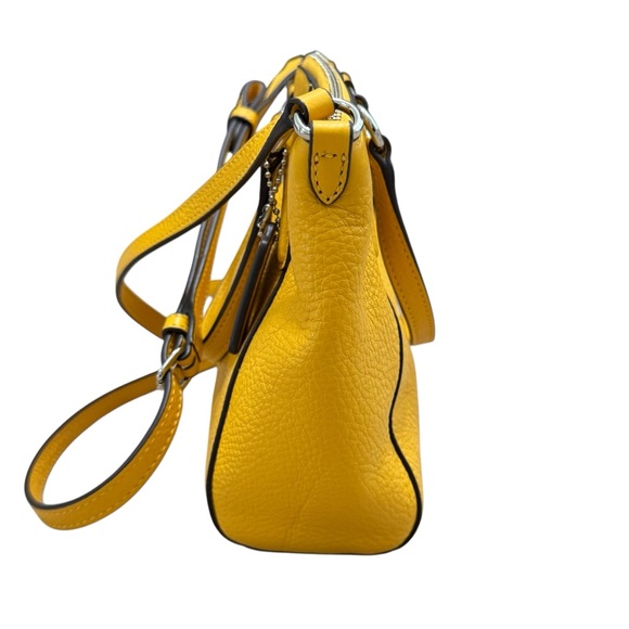 Coach Small Kelsey Crossbody Handbag M1748-F27596 Canary Yellow Leather Purse - Picture 3 of 12
